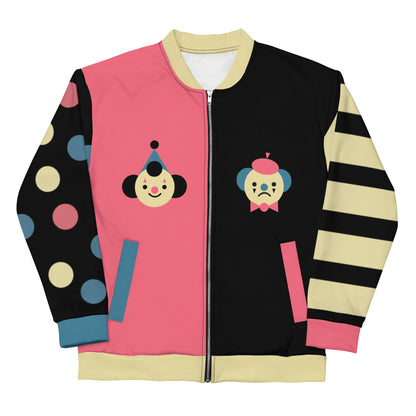 Clown vs Mime Clowncore Primary Colorblock Vintage Colorway Unisex Bomber Jacket XS- 3XL