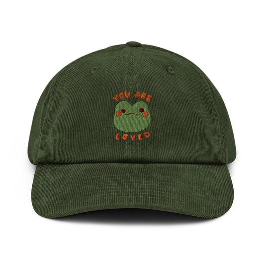 Friendly Froggy Embroidered Corduroy hat