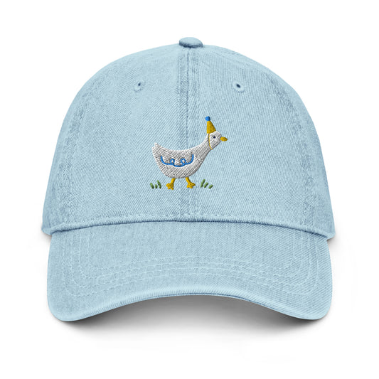 Silly Goose Embroidered Denim Hat