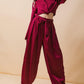 POWERFUL CHARM WOVEN SATIN PANTS