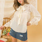 STAY AHEAD PEASANT TOP