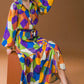 REMARKABLE FLAIR WOVEN MIDI DRESS