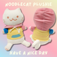 ✨PRÉ-ENCOMENDA✨Noodlecat Plushie com capuz removível - em estoque em abril de 2024