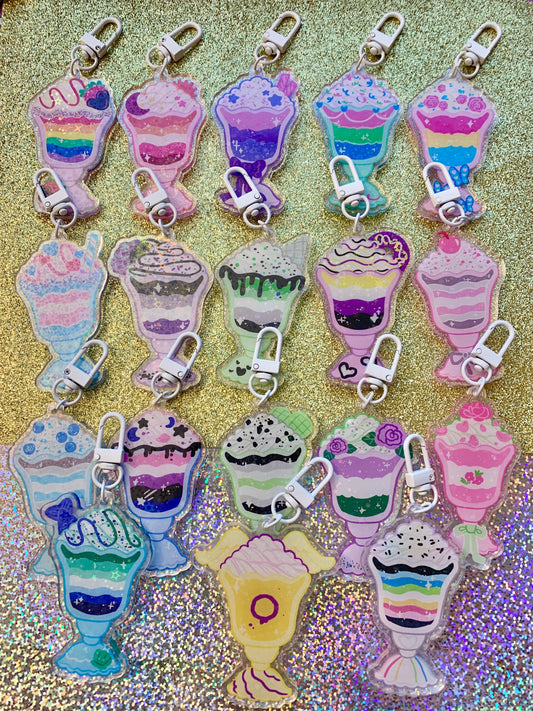 Pride Milkshake ~ HOLO Acrylic Charms