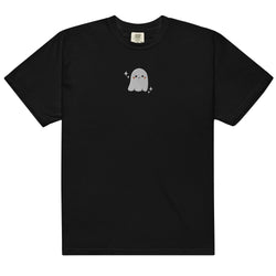 Cute Little Ghost Embroidered Men’s sized garment-dyed Comfort Colors heavyweight t-shirt S - 3XL
