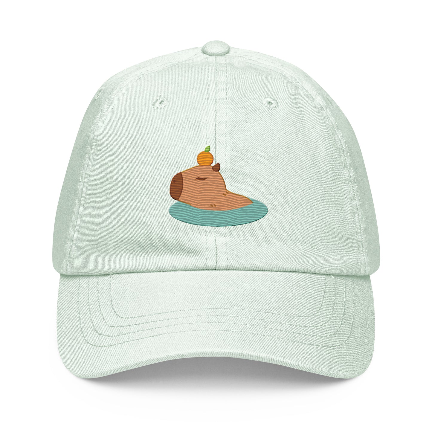 Happy Cappy Cap Cute Capybara Embroidered Pastel baseball hat