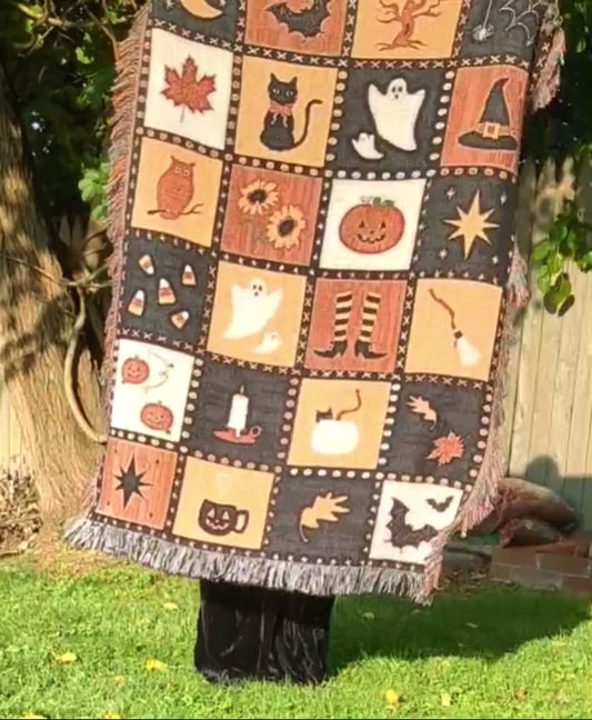 90's Halloween Nostalgic Woven Blanket