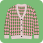Popular Pink and Green Knitted Cardigan 2XS - 3XL
