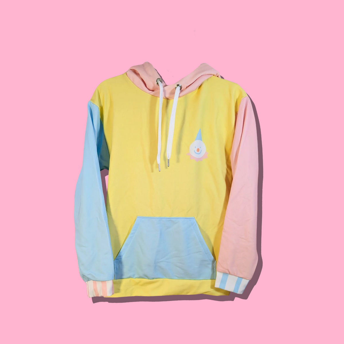 Pastel Colorblock Clown Hoodie - Have a Nice Day Clowncore Unisex Hoodie 2XS-6XL