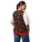 Grandma's Cross-Stitch Portuguese Inspired Mais Fica Knit V-neck Vest 3XS - 3XL
