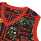 Grandma's Cross-Stitch Portuguese Inspired Mais Fica Knit V-neck Vest 3XS - 3XL