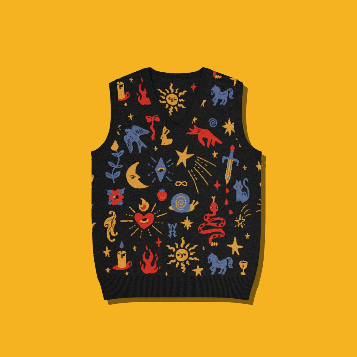 Medieval Magic Knit V-neck vest
