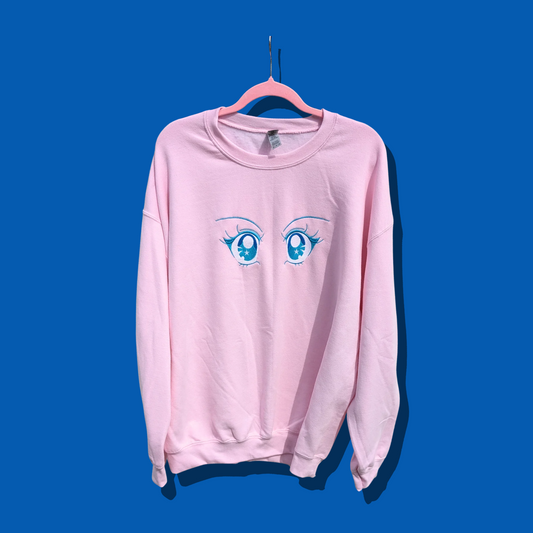 Magical Girl Anime Eyes Embroidered Unisex Sweatshirt S - 5XL