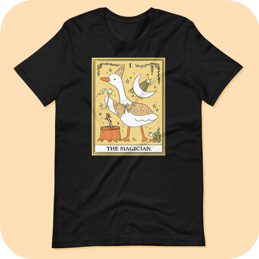 Goose Tarot Card Cute Hallowen Unisex t-shirt in Autumn Colors S -4XL