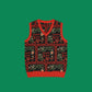 Grandma's Cross-Stitch Portuguese Inspired Mais Fica Knit V-neck Vest 3XS - 3XL