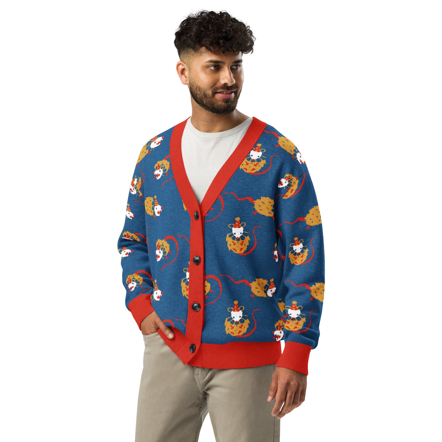 Clown Opossum Knitted Clowncore Cardigan | Kidcore Clothing