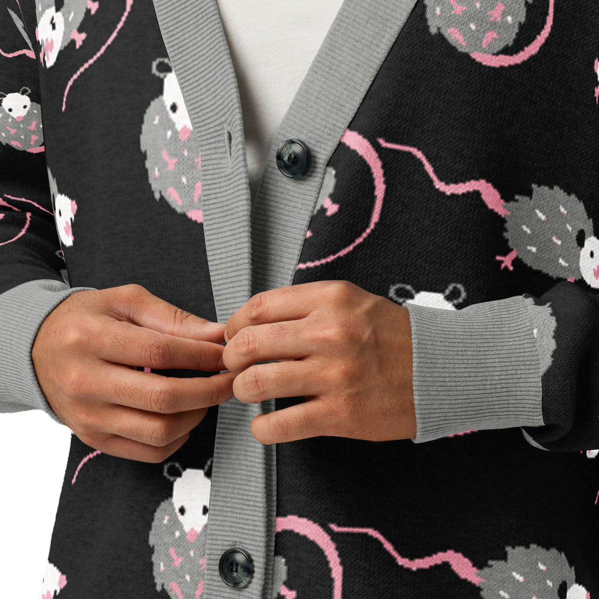 Oh Possum my Opossum Knitted cardigan 2XS -3XL