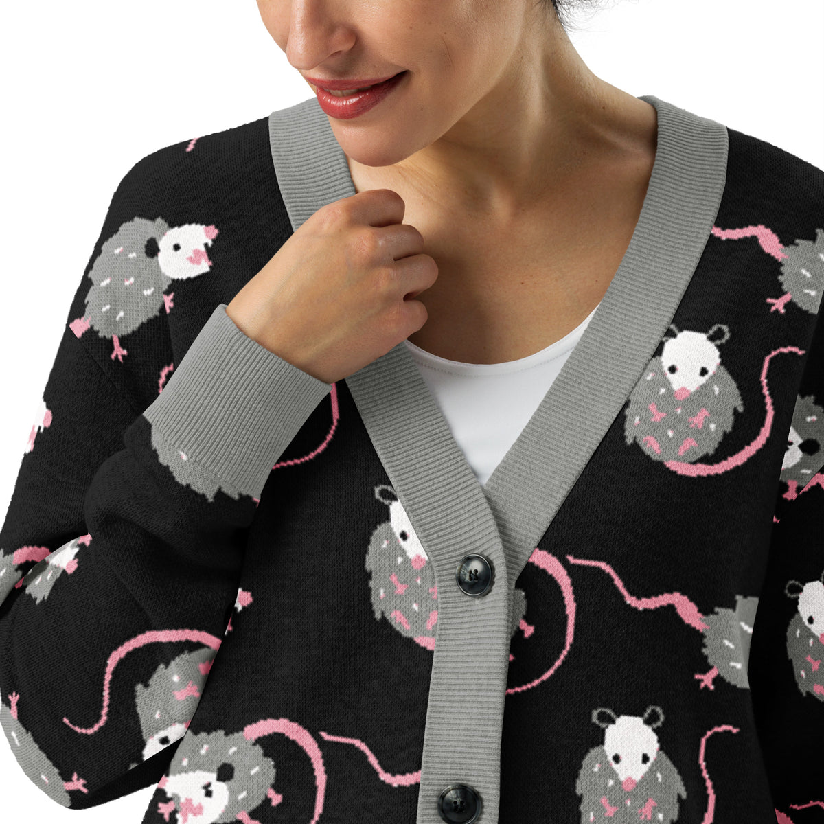 Oh Possum my Opossum Knitted cardigan 2XS -3XL