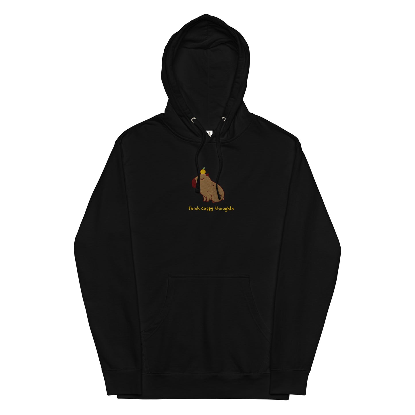 Cute Capybara Embroidered Think Cappy Thoughts Unisex midweight hoodie S -2XL