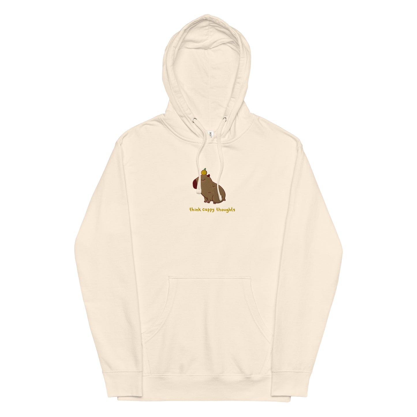 Cute Capybara Embroidered Think Cappy Thoughts Unisex midweight hoodie S -2XL