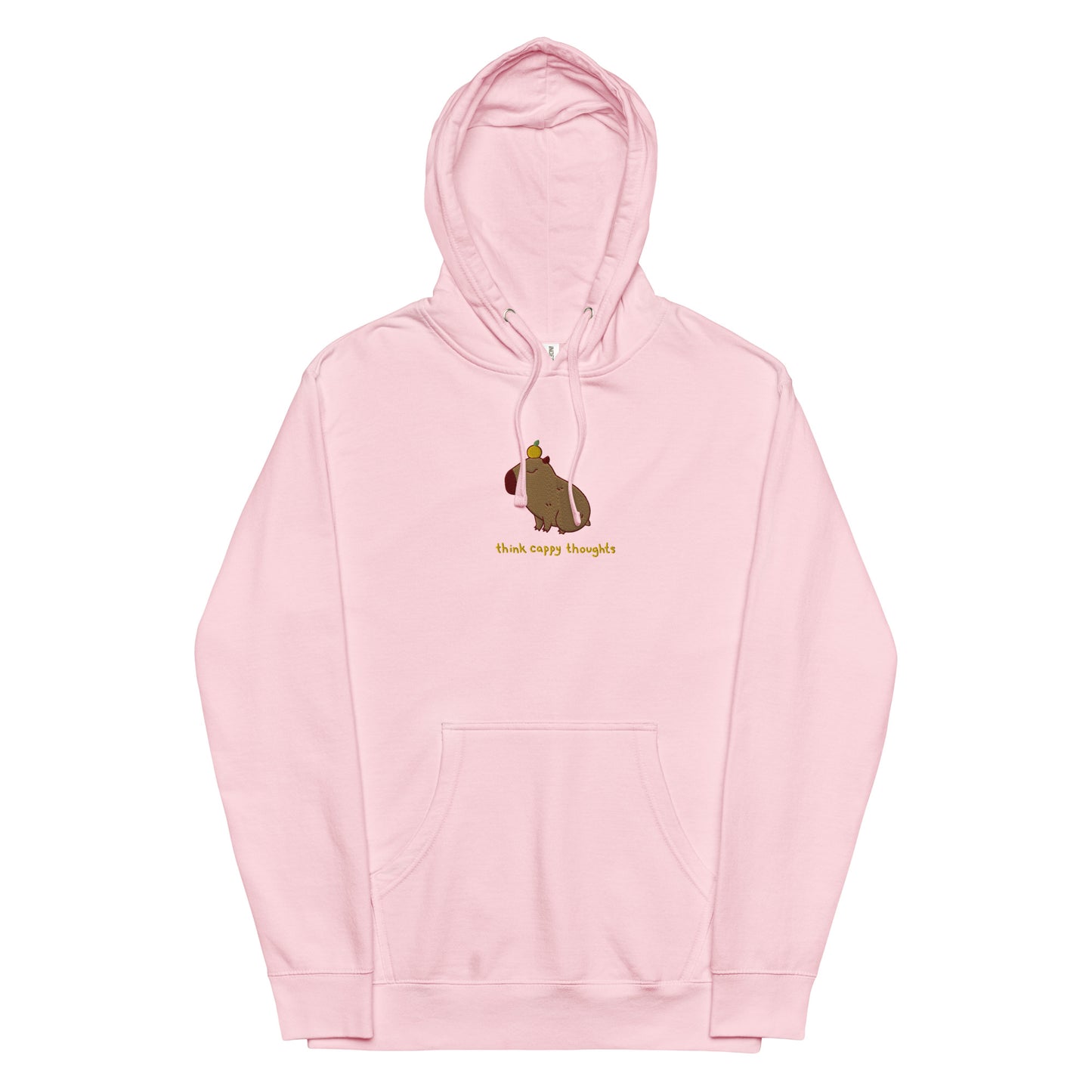 Cute Capybara Embroidered Think Cappy Thoughts Unisex midweight hoodie S -2XL