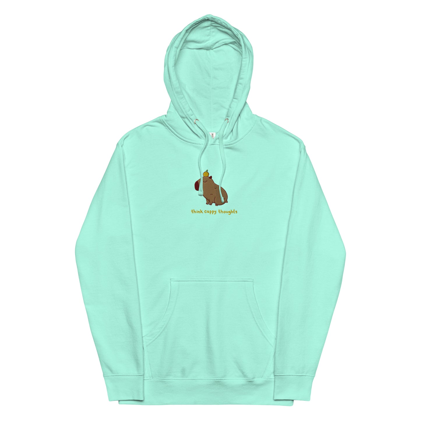 Cute Capybara Embroidered Think Cappy Thoughts Unisex midweight hoodie S -2XL