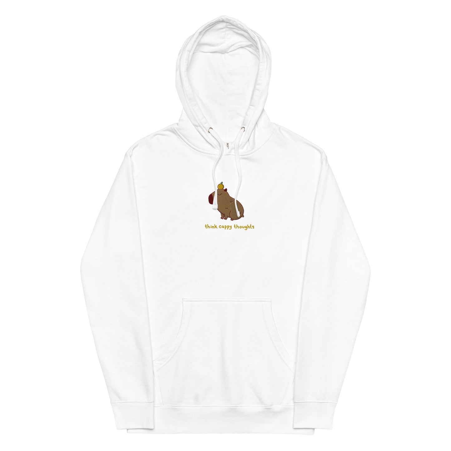 Cute Capybara Embroidered Think Cappy Thoughts Unisex midweight hoodie S -2XL