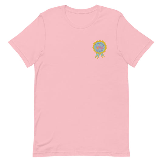Fazendo o meu melhor camiseta unissex com emblema bordado S -4XL