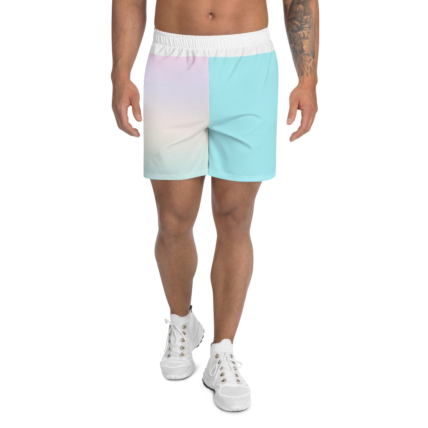 Trans Pride Pastel Rainbow Men's Sized Recycled Athletic Shorts 2XS - 6XL