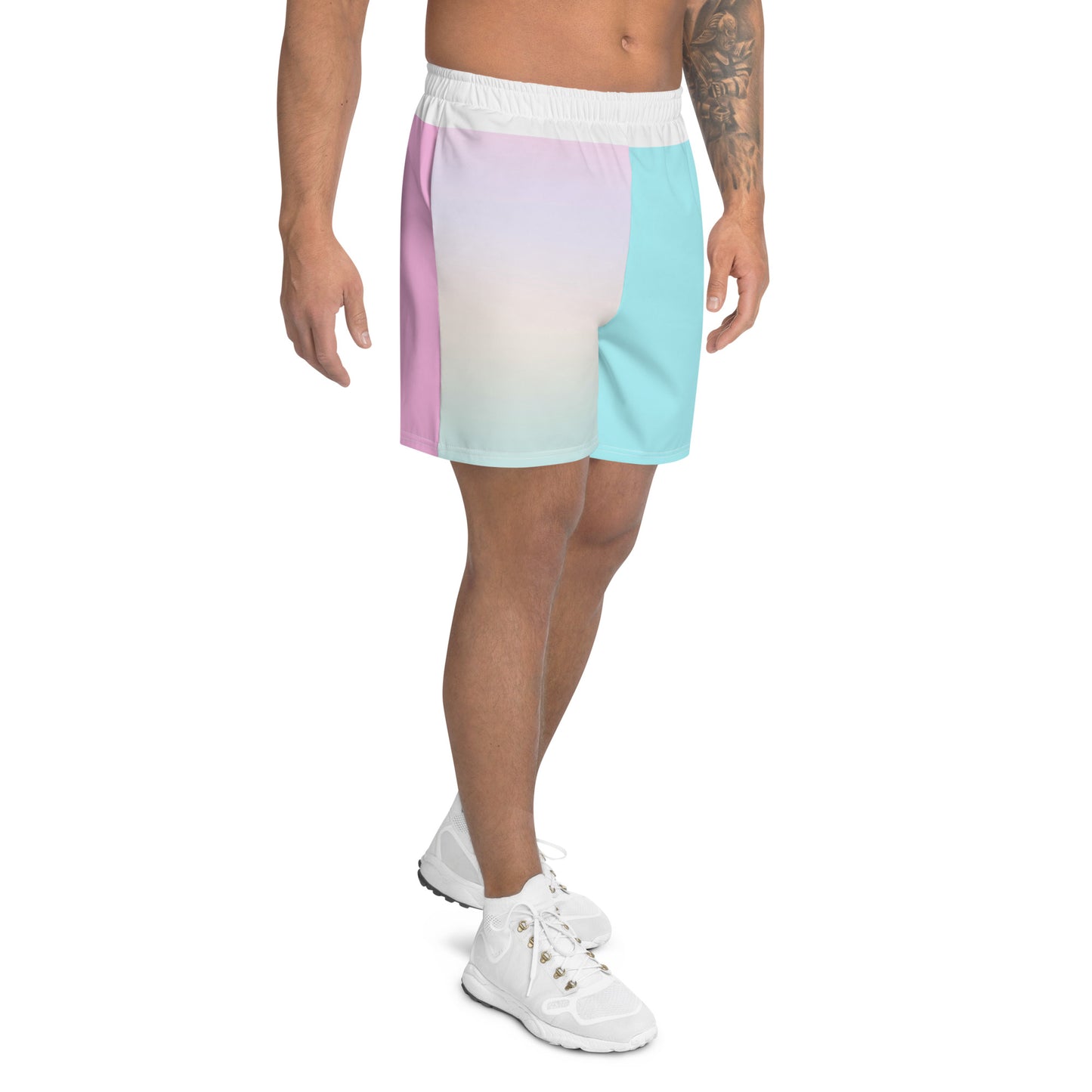 Trans Pride Pastel Rainbow Men's Sized Recycled Athletic Shorts 2XS - 6XL