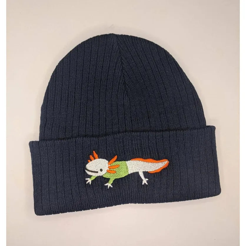 Axolotl Wearing a Sweater Beanie