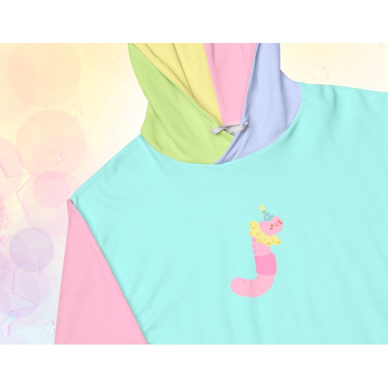 Clown Worm Pastel Colorblock Unisex Hoodie 2XS - 6XL