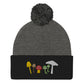 Mushroom Squad Embroidered Pom-Pom Beanie