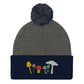 Mushroom Squad Embroidered Pom-Pom Beanie