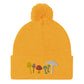 Mushroom Squad Embroidered Pom-Pom Beanie