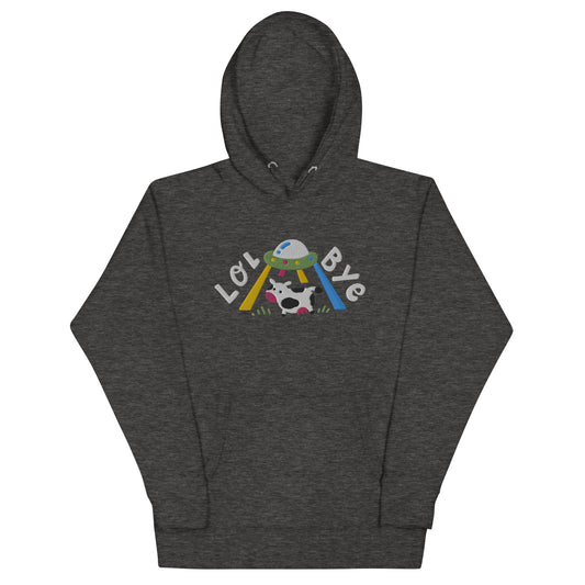 UFO Cow Alien Abduction Embroidered Unisex Hoodie S - 3XL