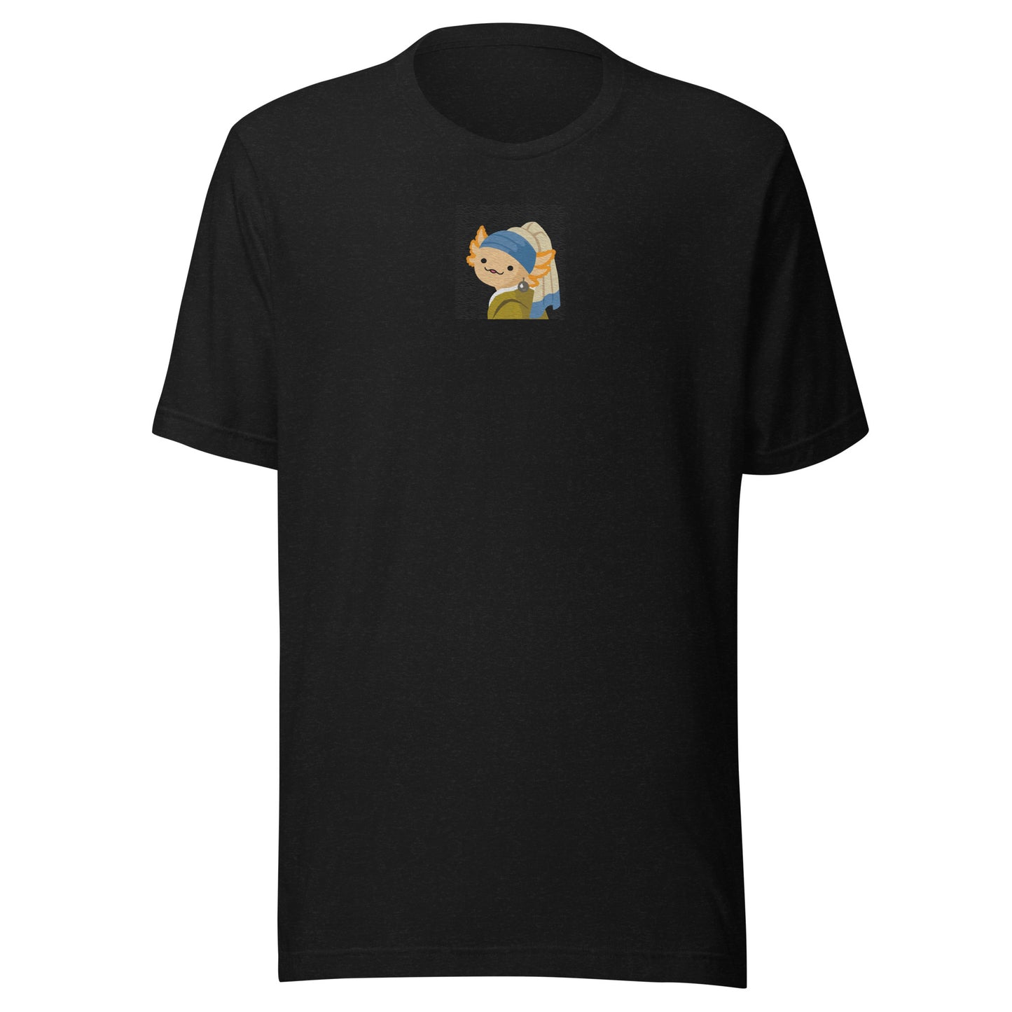Girl with a Pearl Earring Except it's an Axolotl Embroidered Art Meme Unisex t-shirt XS - 5XL