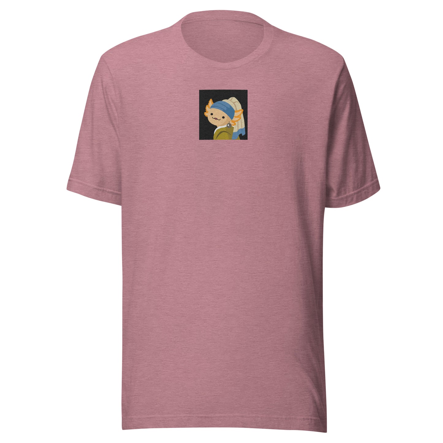 Girl with a Pearl Earring Except it's an Axolotl Embroidered Art Meme Unisex t-shirt XS - 5XL